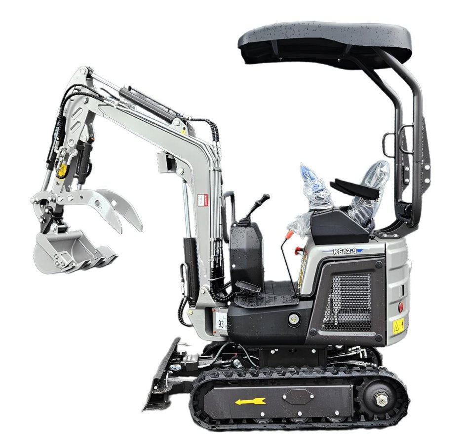 Mini-pelle Rhinoceros KS12-9 – Moteur Diesel Kubota 14 CV, 1200 kg | Hydraulique italienne KDK & EATON neuve