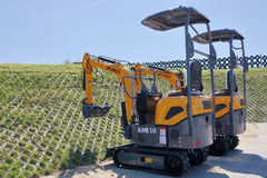 Mini-pelle APS KME10 1000 kg bras pivotant chenilles caoutchouc moteur diesel 10 CV neuve