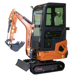 Mini-pelle Marshall MX-12C 1200 kg cabine acier commande joystick hydraulique moteur Koop 10 CV neuve