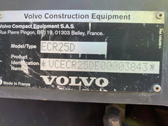 Volvo ECR25, (2015), 1375 heures, 2.5T – occasion